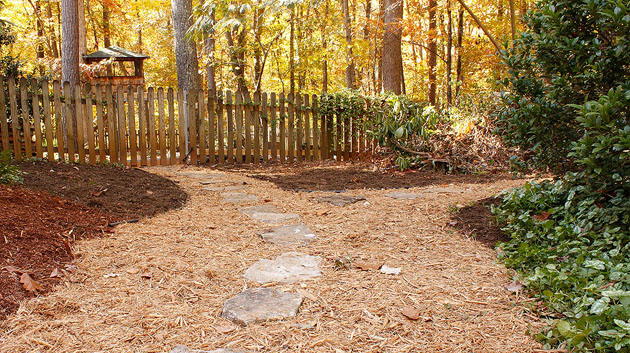 mulch stone path