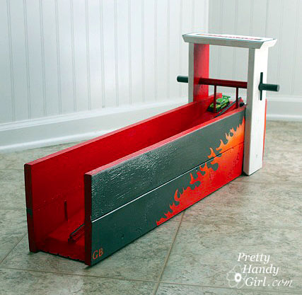 Matchbox racing ramp with flames