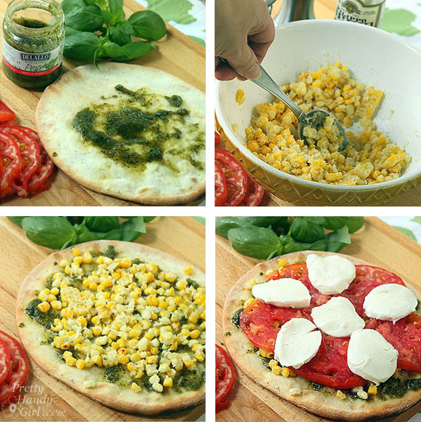 assembly_corn_pesto_tomatoe_pizza
