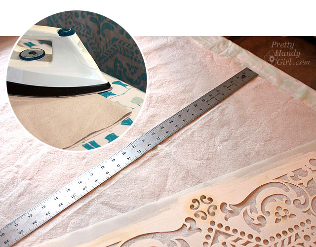 DIY Stenciled Drop Cloth Table Runner