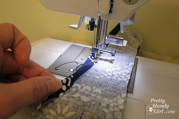 hemming_flap Sewing a Bench Cushion with Piping back flap sew