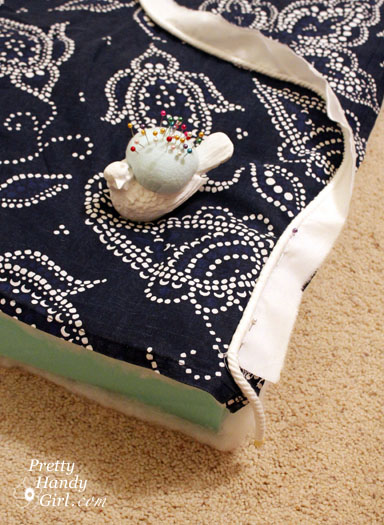 Sewing a Bench Cushion with Piping