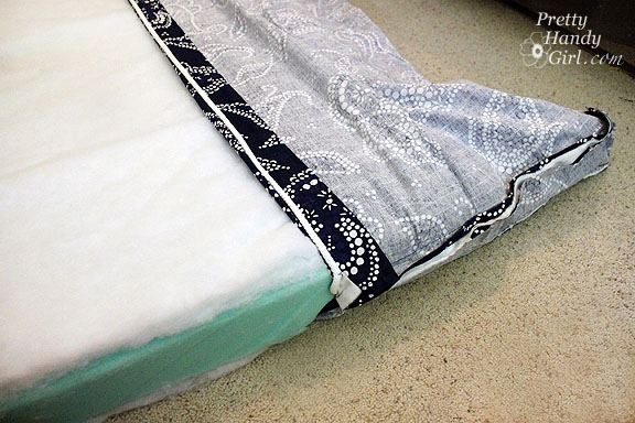Sewing a Bench Cushion with Piping top cushion