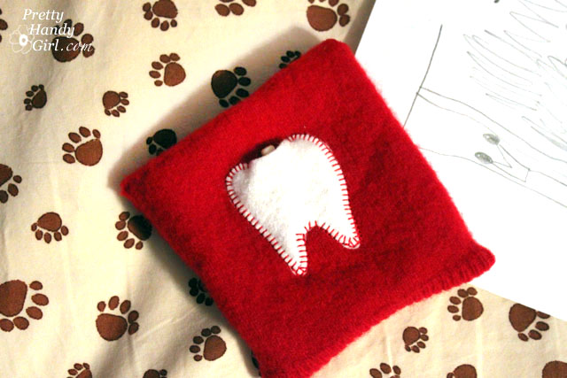 Easy Sewing Projects to help you learn to sew - 10 minute tooth fairy pouch