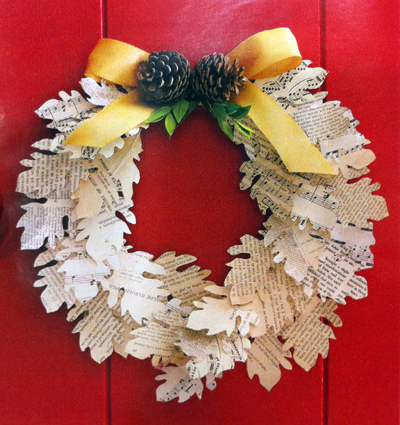 An Autumn Book Page Leaf Garland