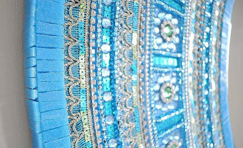 mosaic works blue mosiac mirro