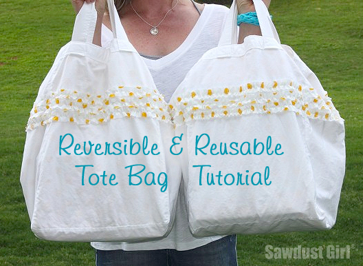Reversible Tote Bag Tutorial by Sawdust Girl | Pretty Handy Girl