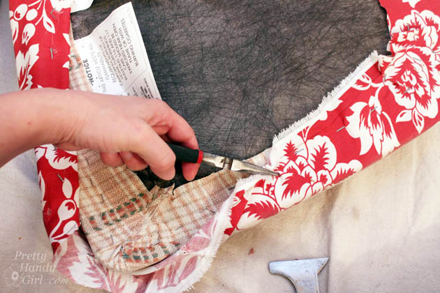 How to Re-upholster a Seat and Protect the Fabric | Pretty Handy Girl