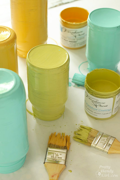 Farmhouse Painted (chalk like paint) Jar Vases | Pretty Handy Girl