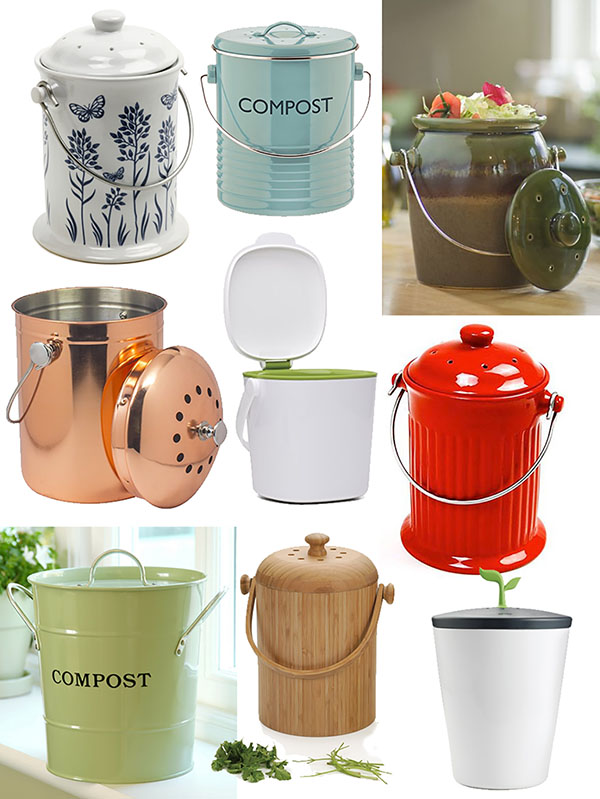 Attractive Compost Pails I wouldn't mind having in my kitchen!