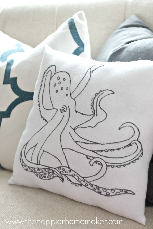 diy anthro knock off pillow octopus