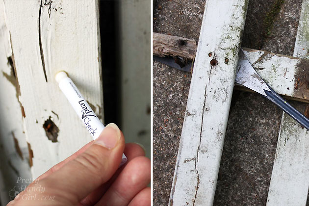 Lead check picket fence paint