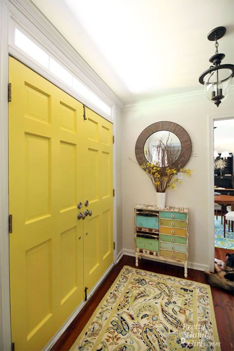 Benjamin Moore Yellow Highlighter Painted Interior Doors | Pretty Handy Girl