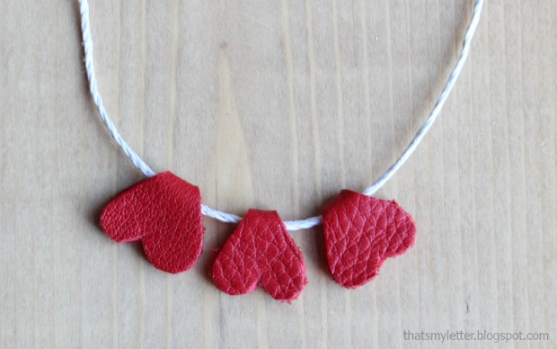 leather hearts necklace 3