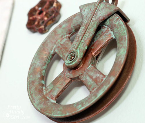 Faux Aged Metal Pulley | Pretty Handy Girl