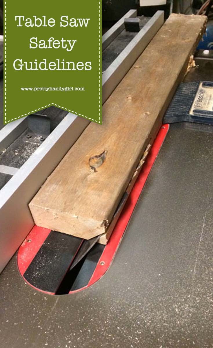Read these Table Saw Safety and Guidelines to help keep you and your fingers safe! | Power tool safety | Pretty Handy Girl #prettyhandygirl #powertoolsafety #tablesawsafety