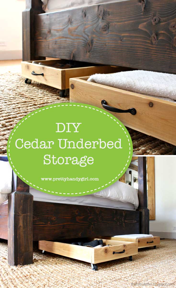 Let's build some DIYÂ cedar under bed storage bins and make use of that hidden space! | Pretty Handy Girl #prettyhandygirl #storage #DIY #organization