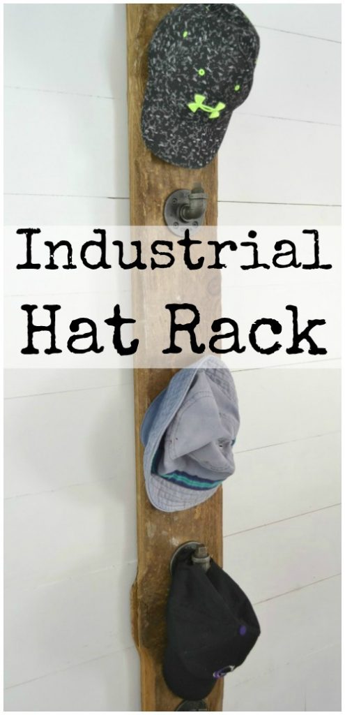 How to build an industrial hat rack to keep all your hats organized. | prettyhandygirl.com