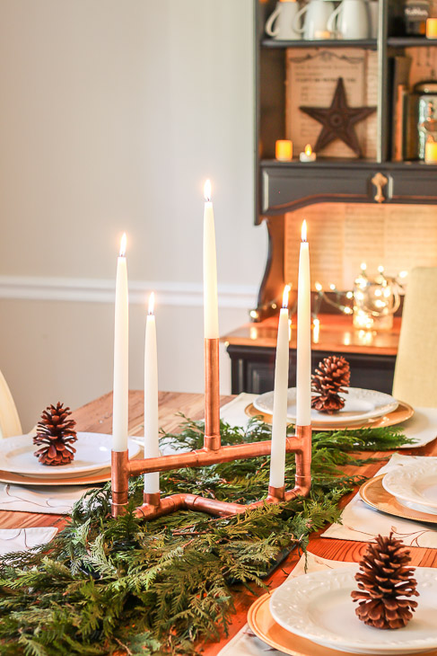 copper-pipe-centerpiece-on-holiday-table
