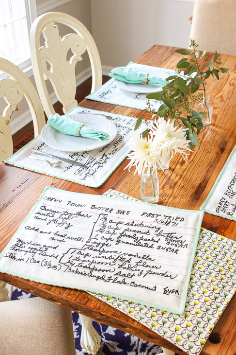 How to Sew Reversible Recipe Card Placemats | Pretty Handy Girl