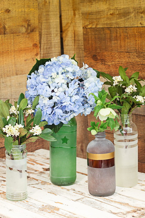 Frosted Vases from the Recycling Bin | Pretty Handy Girl