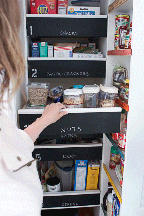 Make Your Own Chalkboard Front Drawers | Organized Pantry | Pretty Handy Girl