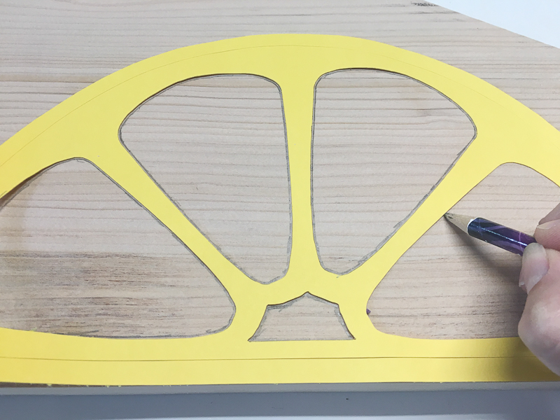 Trade the segments onto the scrap of wood.