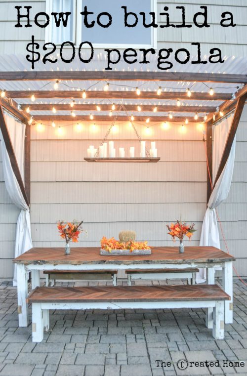 DIY Frugal Pergola by The Created Home
