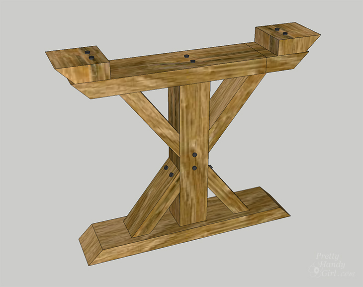 How to Build a Chunky X Farmhouse Table