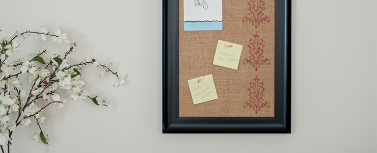 DIY Burlap Bulletin Board