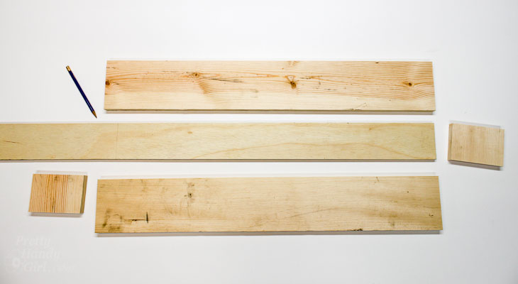 Cut Pieces for Rustic Wood Centerpiece trough.