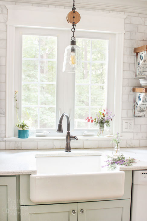 Sink Goals! Love this farmhouse sink with blue cabinets