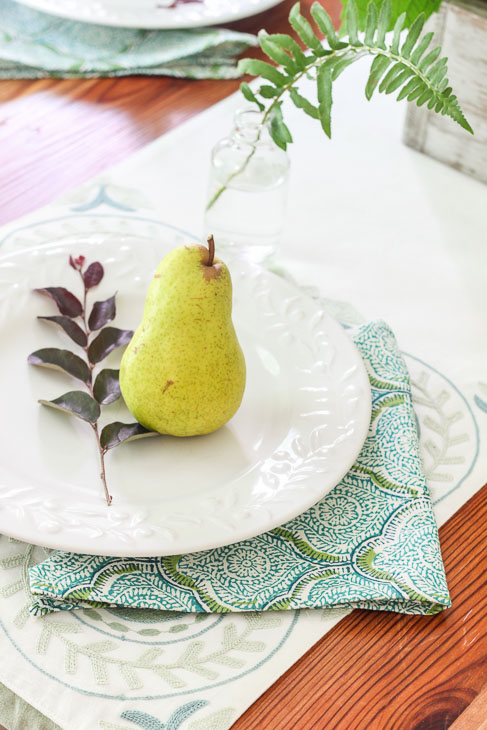 Pear on plate