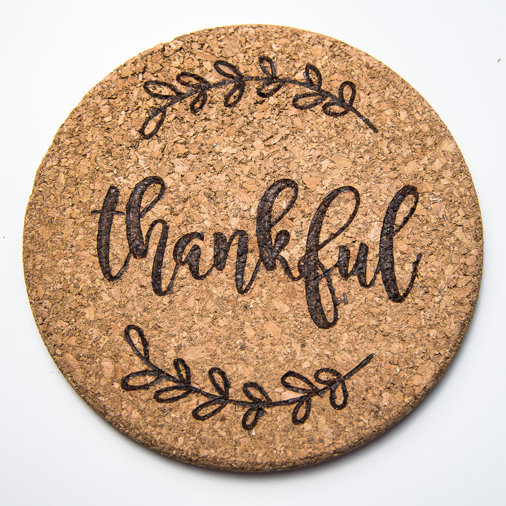 Make Thanksgiving themed cork trivets for your next family get together!
