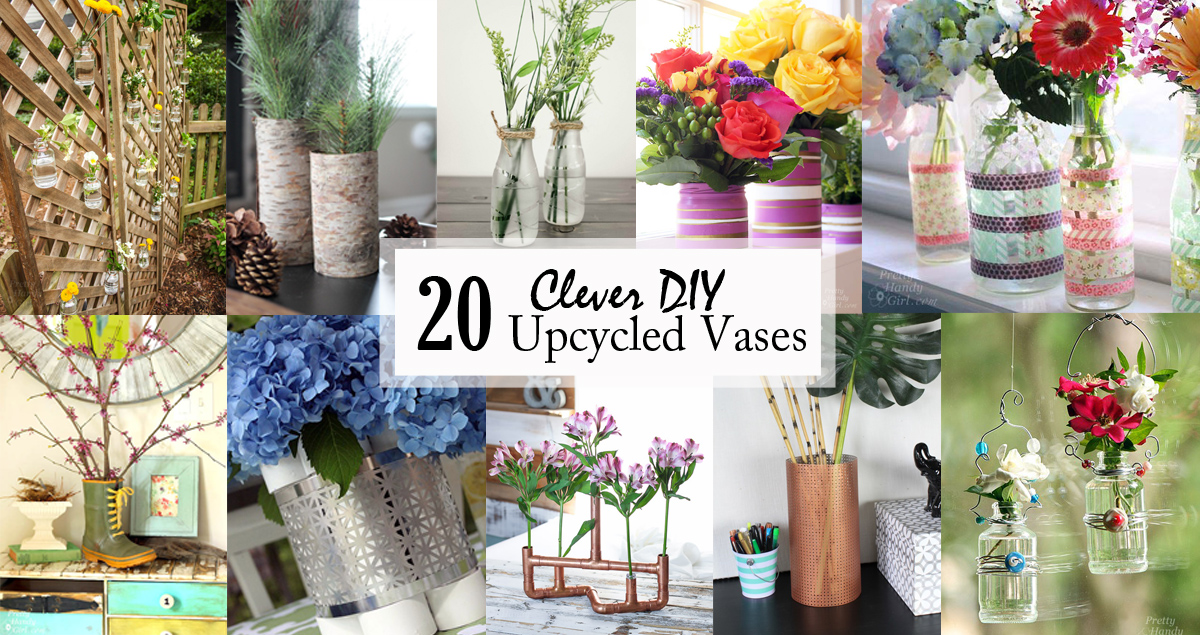20 clever diy upcycled vases social media image