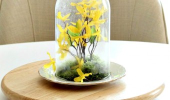DIY Spring Decor Cloche table centerpiece