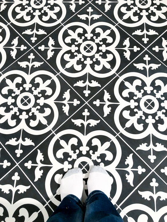 Avington Black & White Cement Tiles from TheBuilderDepot.com