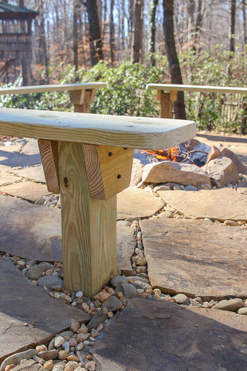DIY Built-In Fire Pit Benches
