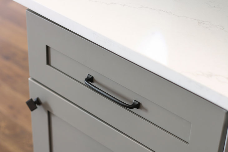 liberty lombard kitchen cabinet pulls and carrara quartz countertops