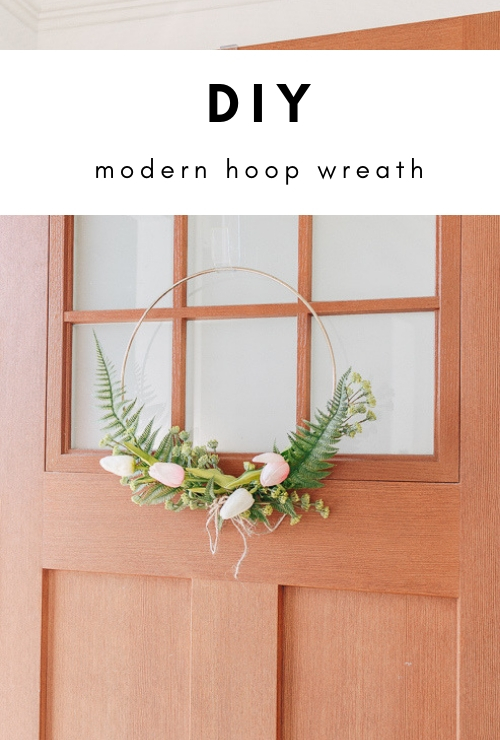 DIY Modern Hoop Wreath for Spring