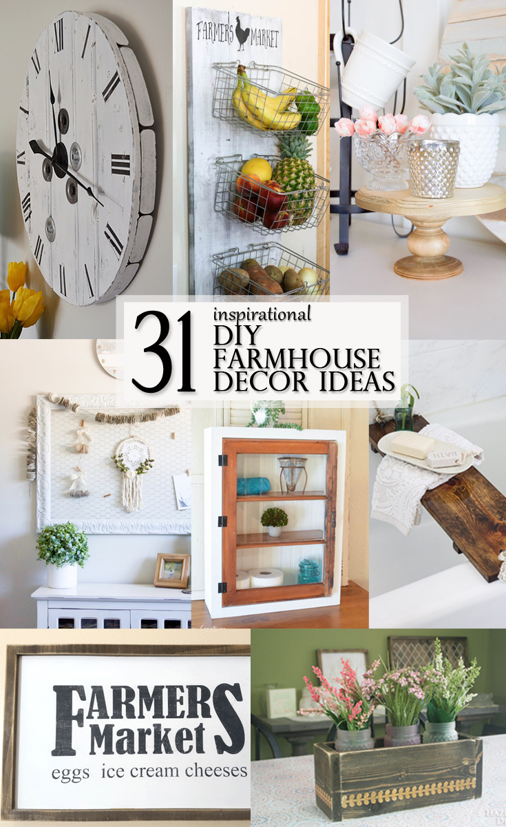 Inspirational DIY Farmhouse Decor Ideas - pinterest image