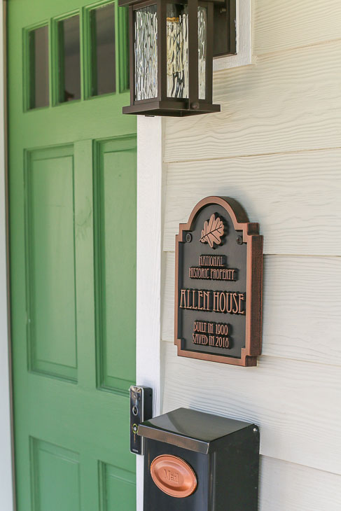 Magnolia Green Door with Locally Sown Magnolia Home Paint on Siding