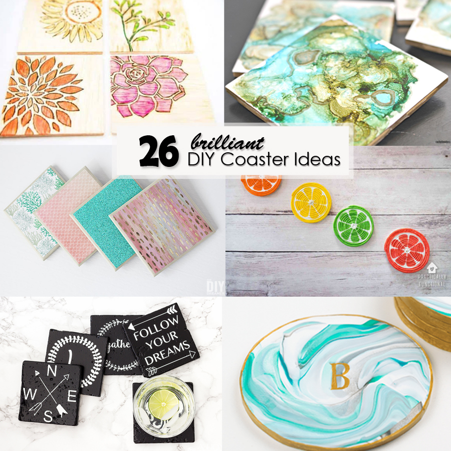 26 brilliant DIY Coaster Ideas square image