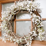 Spring Wreath hanging on front door