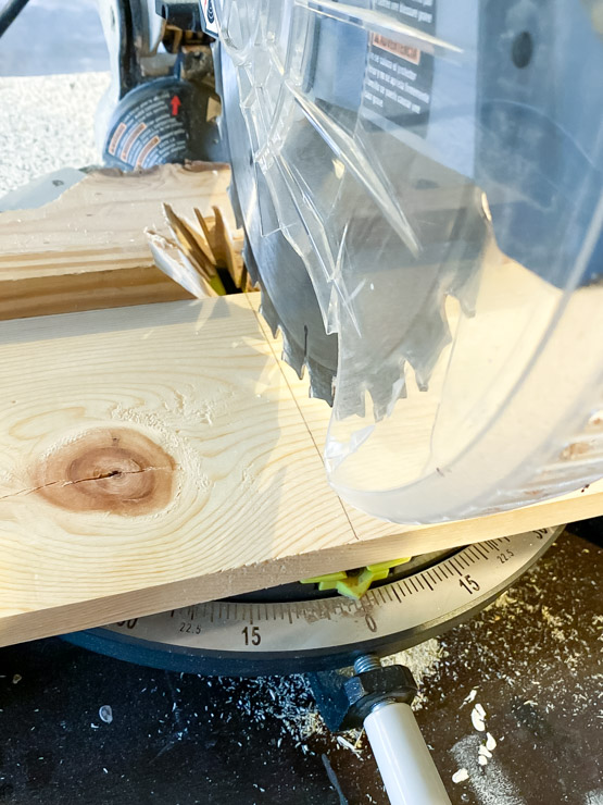 Cut the wood with a miter saw or circular saw