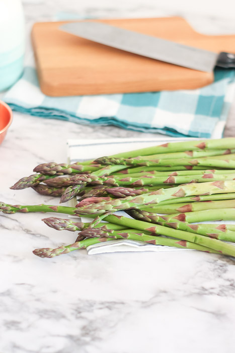 prepped asparagus